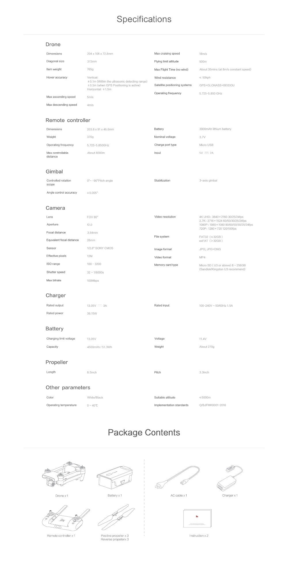 Professional 4K Camera Quadcopter with GPS