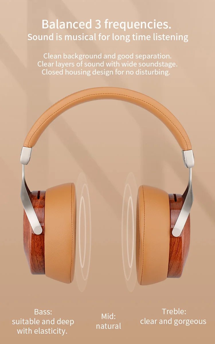 Over-ear Wood Headphones